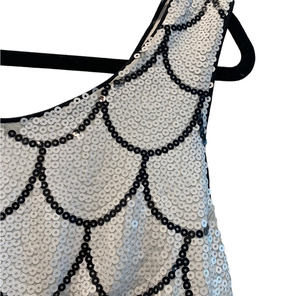 White and Black Sequin Dress - Picture 4 of 6